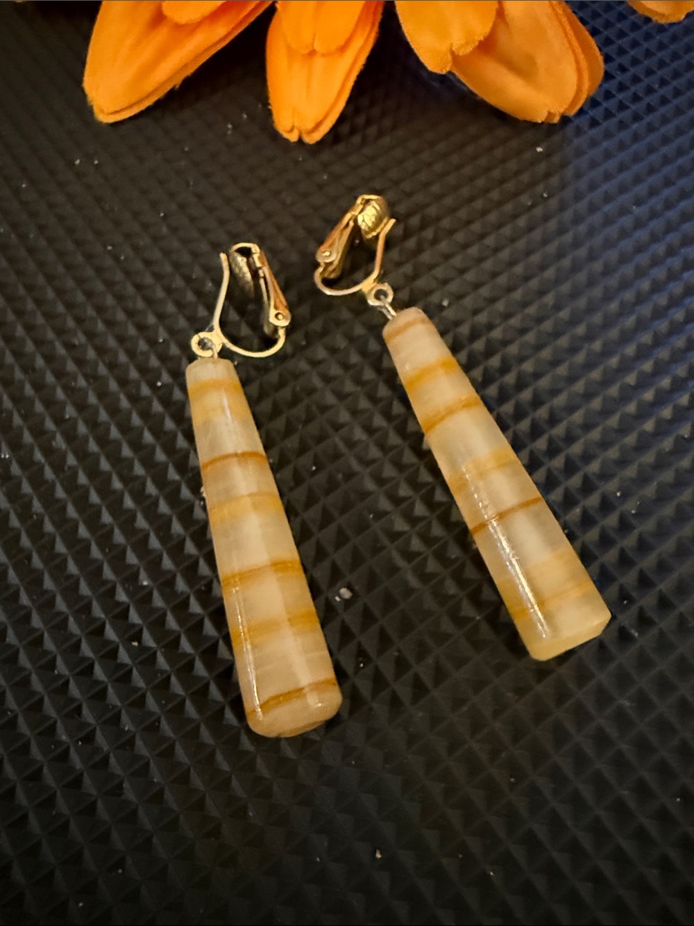 Gold-Tone Yellow Agate Drop Earrings - Women Jewelry